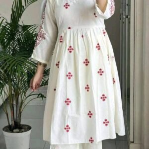 Premium Embroidery Cotton One-Piece Kurti